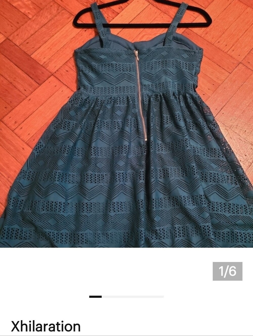 Xhilaration Teal Lace A-Line Dress - Picture 2 of 7